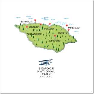 Exmoor National Park map Posters and Art